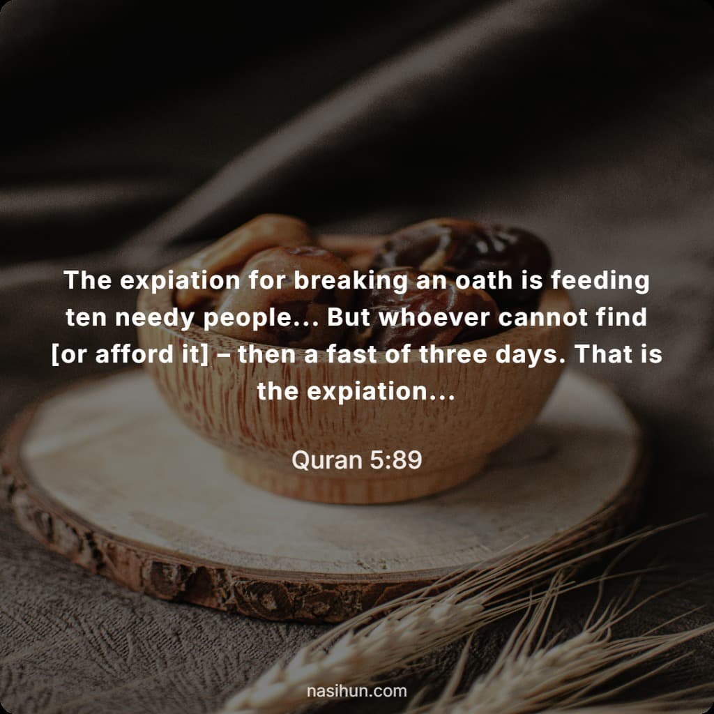 Daily Ramadan Quran Motivational Quote - Surah Al-Ma'idah 5-89 [English]